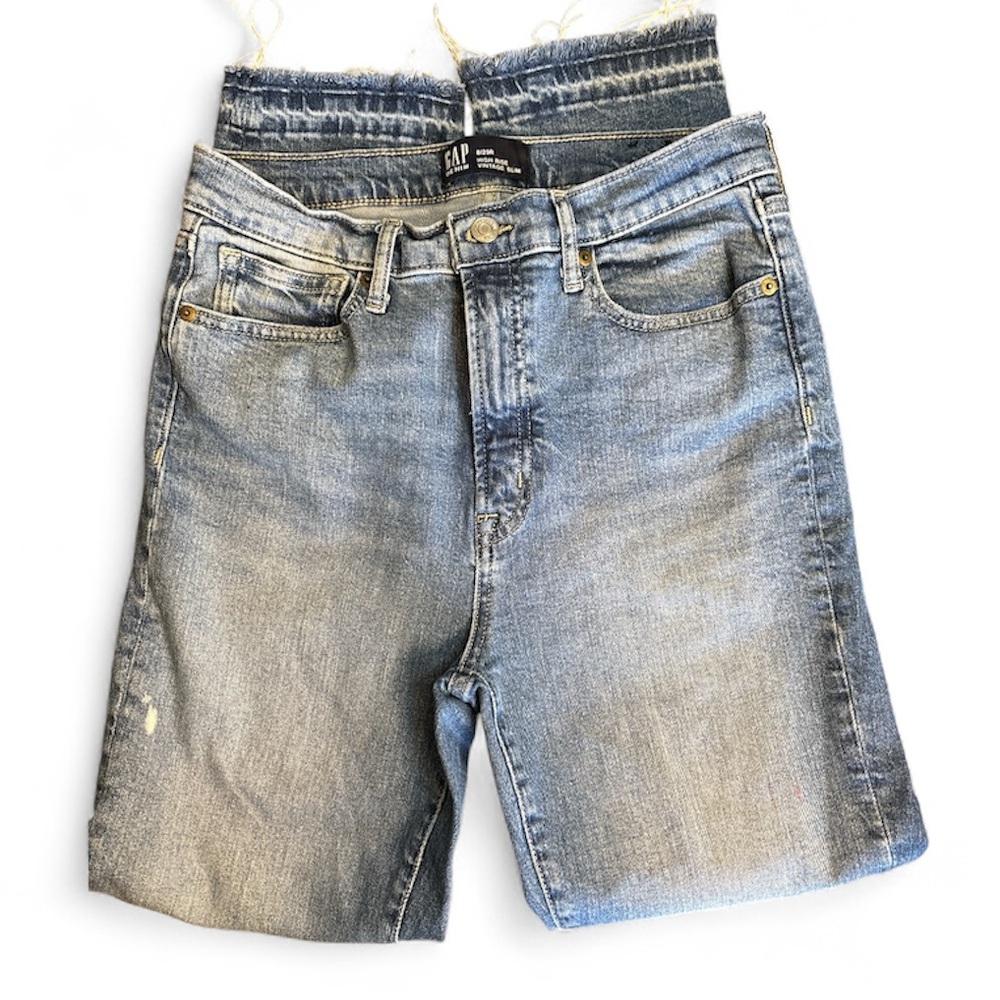 GAP Vintage Slim High Rise Jeans - Faded Blue